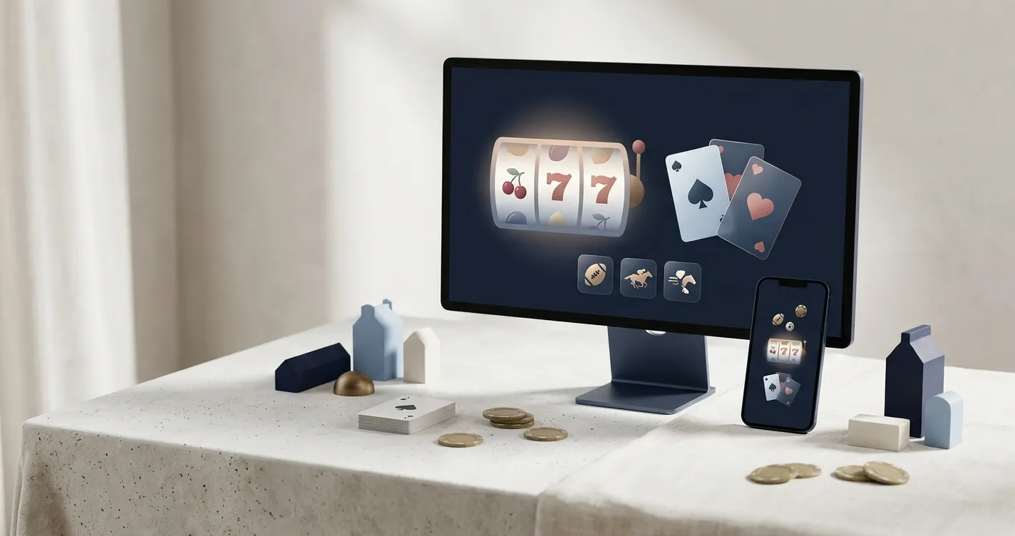Redactionele illustratie van online casino, mobiel gebruik en Nederlandse context